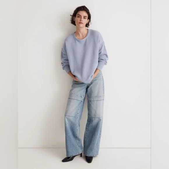 Madewell Conway Pullover Sweater In Craft Blue Size S - Picture 3 of 8